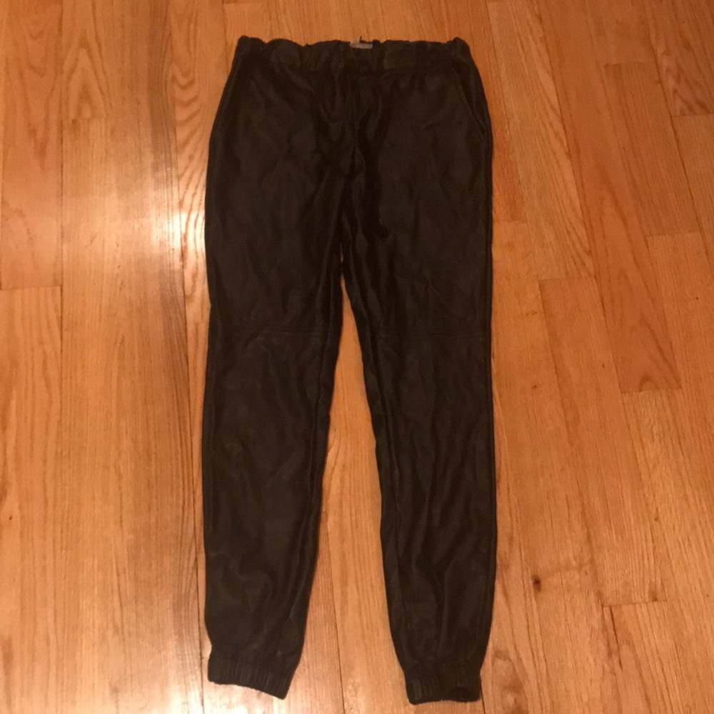 Leather jogger pants